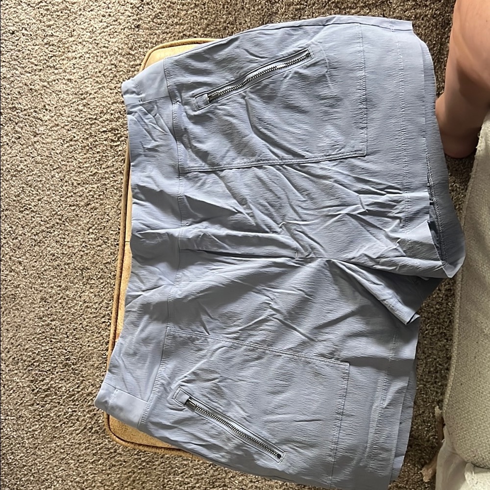 Light Gray Shorts with Zipper Pockets